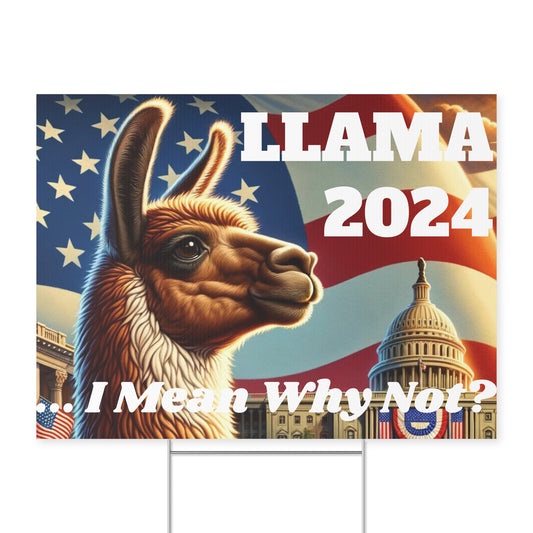 Llama 2024 Election Yard Sign - Hilarious Political Humor Outdoor Sign