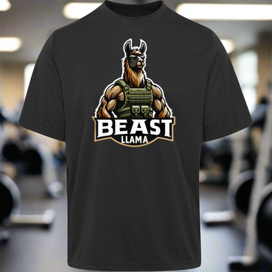 Beast Llama Tactical Gym Performance Shirt – Unleash the Legend