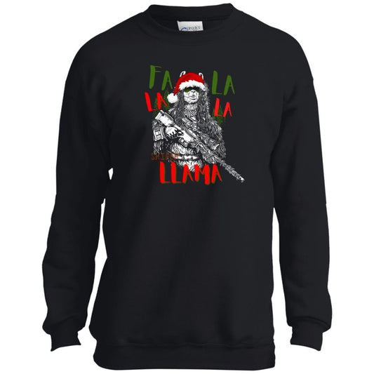 Youth Fa La La La Llama - Holiday Sniper Llama Sweater - Beast Llama Clothing - Be the Beast